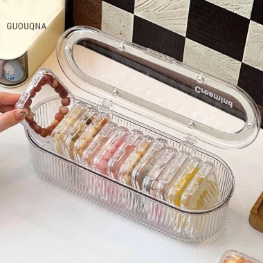 Guouqna Hộ Gia Đình Chống Bụi - Hộp Chop có Nắp trong suốt, lưu trữ thìa nĩa dao kéo cho bếp