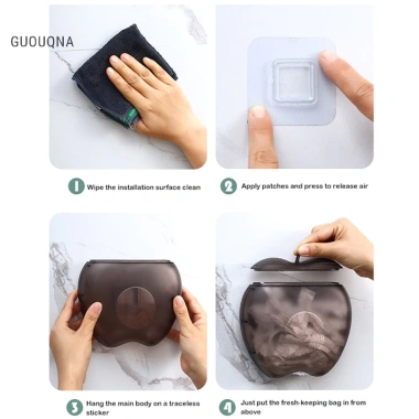GUOUQNA Túi Giữ Tươi Hộp Bảo Quản Trong Suốt Treo Tường Chống Bụi - Hộp Trái Cây & Tắm Dùng 1 Lần, 49.600₫