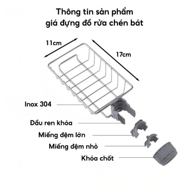 Handobox Giá Để Đồ Treo Bồn Rửa Bát Đa Năng Inox 304 Chống Gỉ - Kệ Nhà Bếp 33.000đ 8