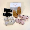 Hàng sẵn hoả tốc Sandal mùa hè quai dán hottrend da lộn 4cm cho nữ - Thích hợp đi học, đi biển