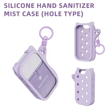 HAPPYUU Silicone 30ml Dây Đeo Điều Chỉnh Chai Xịt Đổ Lại, Móc Khóa Tương Thích Tái Sử Dụng cho Nước Rửa Tay Touchland 4