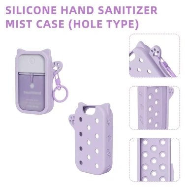HAPPYUU Silicone 30ml Dây Đeo Điều Chỉnh Chai Xịt Đổ Lại, Móc Khóa Tương Thích Tái Sử Dụng cho Nước Rửa Tay Touchland 6