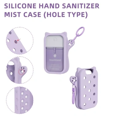 HAPPYUU Silicone 30ml Dây Đeo Điều Chỉnh Chai Xịt Đổ Lại, Móc Khóa Tương Thích Tái Sử Dụng cho Nước Rửa Tay Touchland 8