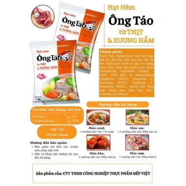 Hạt nêm ông Táo Bếp Việt 1kg - Giảm giá 55k, thơm ngon, tiện lợi cho mọi món ăn 7