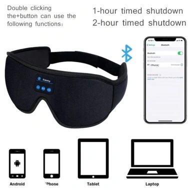 HdoorLink 5.3 Tai Nghe Ngủ Bluetooth Mặt Nạ 3D Đàn Hồi Mềm Mại Thoải Mái Du Lịch