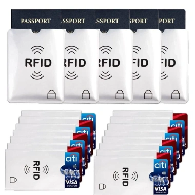 Hefei 10 chiếc NFC Chặn – Giá Đỡ Thẻ RFID Bảo Vệ Chống Trộm, Khóa Đầu Đọc Thanh Lịch, Hộp Thẻ ID Bạc Nam Nữ 7
