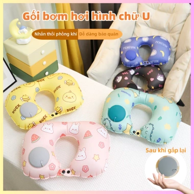 HELLO SHOP Gối bơm hơi chữ U - Gối kê cổ du lịch, ngủ trưa văn phòng, giá 69.000₫
