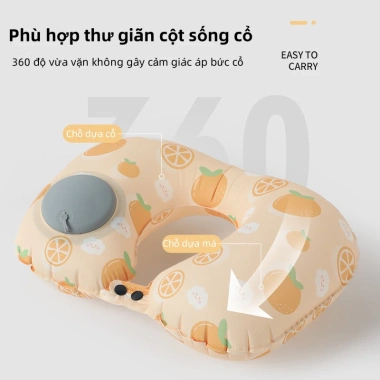 HELLO SHOP Gối bơm hơi chữ U - Gối kê cổ du lịch, ngủ trưa văn phòng, giá 69.000₫