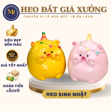 Heo đất tiết kiệm PARTY sinh nhật xinh 15x13x19 cm - quà tặng giá xưởng 45.999đ