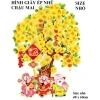 Hình Dán Ép Nhũ 3D Chậu Mai, Đào, Tắc, Cành Mai Đào – Nhiều Size, Trang Trí Tết, Giá chỉ 45.000 2