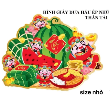 Hình Dán Ép Nhũ 3D Chậu Mai, Đào, Tắc, Cành Mai Đào – Nhiều Size, Trang Trí Tết, Giá chỉ 45.000