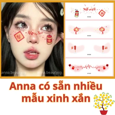 Hình dán trang điểm Tết má ửng hồng, makeup douyin cá tính, xăm tạm thời 39.000đ 2 Hình dán trang điểm Tết má ửng hồng, makeup douyin cá tính, xăm tạm thời 39.000đ 2