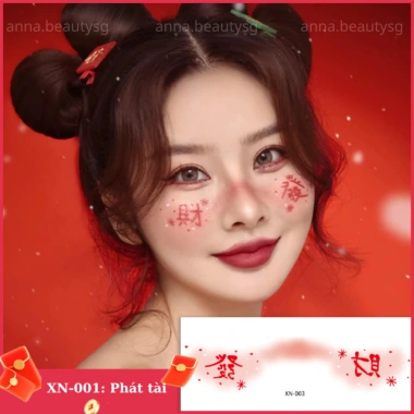 Hình dán trang điểm Tết má ửng hồng, makeup douyin cá tính, xăm tạm thời 39.000đ
