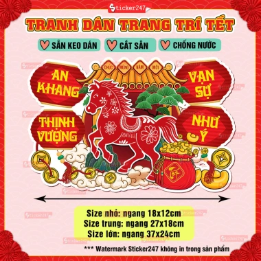 Hình Dán Trang Trí Tết An Nhiên Đoàn Viên Decal 2.026 Bính Ngọ Chúc Mừng Năm Mới 13.500đ 5