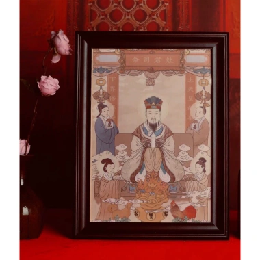 Hình Thờ Ông Táo Tư Mệnh Táo Quân Giấy Bóng Keo Dán 16x27cm Giá Ưu Đãi 25k