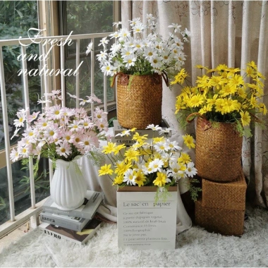 Hoa Cúc Họa Mi 1 cành 5 bông - Hoa giả decor chụp ảnh, chỉ 8.000đ