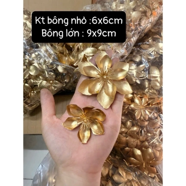 Hoa Đào Cánh Kép Nhũ Vàng - Decor Tết Đẹp, Cắm Bình, Gắn Giỏ Quà, Chụp Ảnh, Bàn Thờ - Giá 19.999đ 6