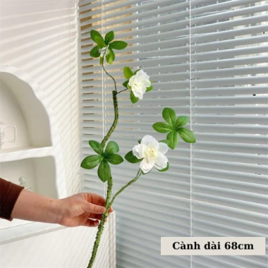 Hoa đỗ quyên giả 68cm - Hoa lụa nhân tạo kèm bình nhựa, trang trí phòng, Endy shop - 71.000₫ 4