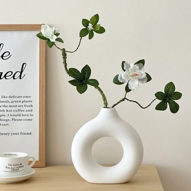 Hoa đỗ quyên giả 68cm - Hoa lụa nhân tạo kèm bình nhựa, trang trí phòng, Endy shop - 71.000₫ 7