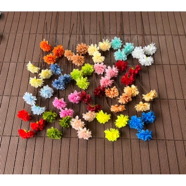 Hoa giả cành hoa cúc dược 3 bông - Bồ công anh vải lụa, ảnh thật, giảm giá 12.000đ 3