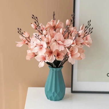 Hoa giả cành lẻ 5 nhánh 46cm - Hoa diên vĩ cao cấp, decor nhà cửa, chỉ 35.000₫