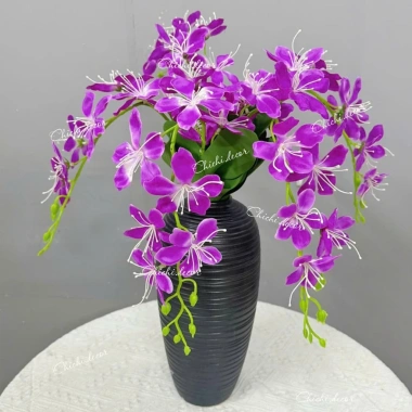 Hoa giả cành lẻ 9 bông 70cm - Hải đường lụa cao cấp, decor nhà cửa, 19.000