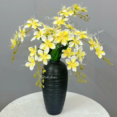 Hoa giả cành lẻ 9 bông 70cm - Hải đường lụa cao cấp, decor nhà cửa, 19.000