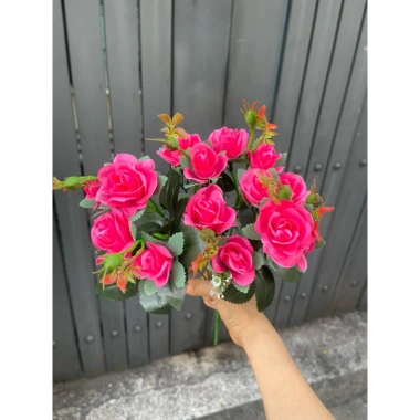 Hoa giả Combo 5-10 cành Hoa Hồng Tỷ Muội Lụa Hồng Sophia - Giá chỉ 140.000 VNĐ 5