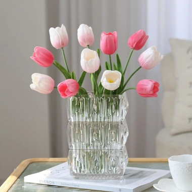 Hoa Giả Combo 5 cành Tulip 33cm - Nhiều màu, decor nhà cửa, giá 35.700₫