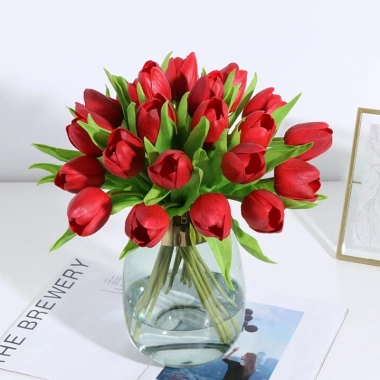 Hoa Giả Combo 5 cành Tulip 33cm - Nhiều màu, decor nhà cửa, giá 35.700₫