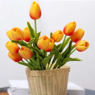 Hoa Giả Combo 5 cành Tulip 33cm - Nhiều màu, decor nhà cửa, giá 35.700₫