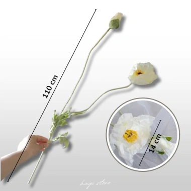 Hoa giả hoa anh túc lụa 110cm – Trang trí nhà, phụ kiện chụp hình, giá 39.800₫
