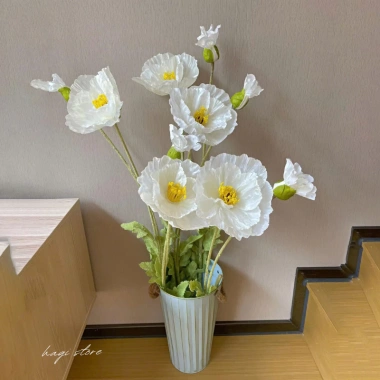 Hoa giả hoa anh túc lụa 110cm – Trang trí nhà, phụ kiện chụp hình, giá 39.800₫