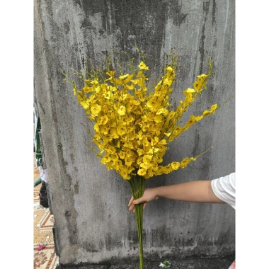 Hoa giả Lan Vũ Nữ cao cấp 95cm, 8 nhánh cắm bình, trang trí Tết siêu đẹp 32k