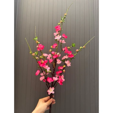 Hoa giả lụa cành đào cổ, cành mai đào, Trang trí Tết sang, giảm giá 98.000đ 5