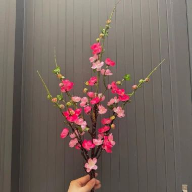 Hoa giả lụa cành đào cổ, cành mai đào, Trang trí Tết sang, giảm giá 98.000đ 10