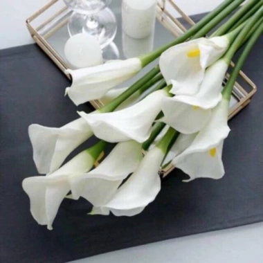 Hoa giả rum calla lily cao su cành dài 70cm siêu đẹp - Giá 26.000đ 3