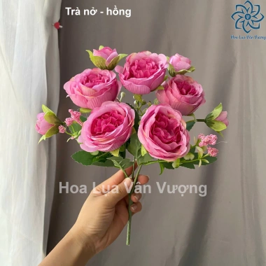 Hoa Giả Trà Nở Cành 5 Bông 4 Nụ Cắm Bình - Giá Ưu Đãi 31,603₫ (Giảm 22%) 5