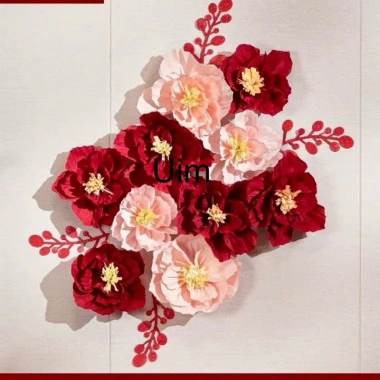 Hoa giấy trang trí backdrop chụp ảnh - Phông nền lễ cưới, sinh nhật, nhà hàng, lễ hội Trung Thu, Tết - Giá 8.640₫