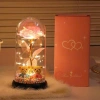 Hoa Hồng 3D LED Lồng Kính + Keo Túi Xách & Thiệp - Quà Valentine, Sinh Nhật, 8/3 3