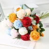 Hoa hồng giả 65cm 2 bông 1 nụ đa màu tự nhiên - Trang trí tiệc cưới, nhà, 9.900₫ 9
