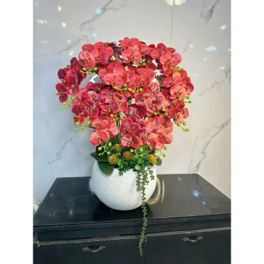 Hoa Lan Hồ Điệp 3D 9 bông - Hoa giả lụa cao cấp, decor nhà, chỉ 14.555₫
