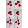 Hoa lụa 3 bông cao cấp màu đỏ decor tiệc cưới, sự kiện, tiệm cà phê, giá 18.000đ