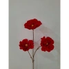 Hoa lụa 3 bông cao cấp màu đỏ decor tiệc cưới, sự kiện, tiệm cà phê, giá 18.000đ 2