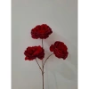 Hoa lụa 3 bông cao cấp màu đỏ decor tiệc cưới, sự kiện, tiệm cà phê, giá 18.000đ 4