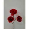 Hoa lụa 3 bông cao cấp màu đỏ decor tiệc cưới, sự kiện, tiệm cà phê, giá 18.000đ 5