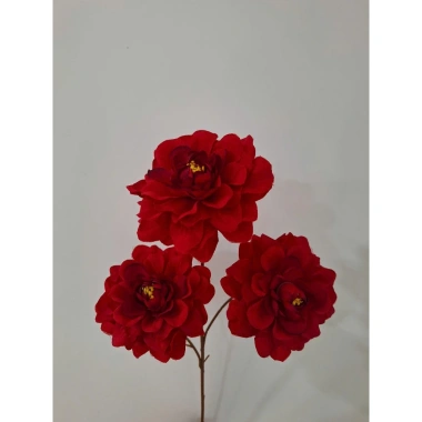 Hoa lụa 3 bông cao cấp màu đỏ decor tiệc cưới, sự kiện, tiệm cà phê, giá 18.000đ 7