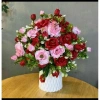 Hoa lụa cao cấp combo 4 cành hoa hồng tỷ muội 25cm tặng 1 bình nhựa cứng 7 hoa 7 nụ giá 155.000 VND 2
