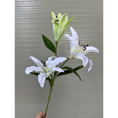 Hoa Ly Giả Cánh Xoăn Bông Size Lớn Vải Lụa Cành Cao 70cm Trang Trí Nhà Cửa 58k 4