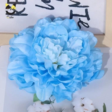 Hoa mẫu đơn lụa cao cấp bông to 12cm - phụ kiện decor tiệc cưới, tháp oản, Tết - 8.000₫